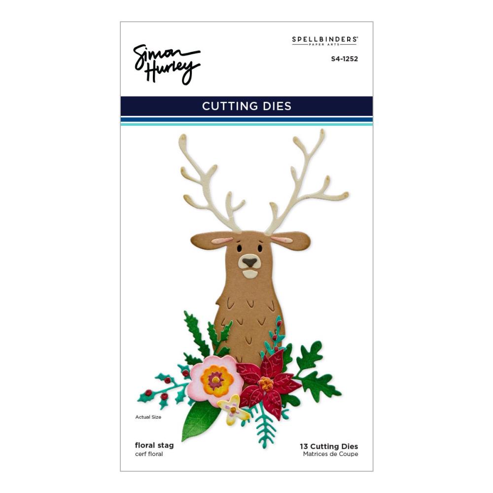 Spellbinders Joyful Christmas Etched Dies: Floral Stag, by Simon Hurley (S41252)