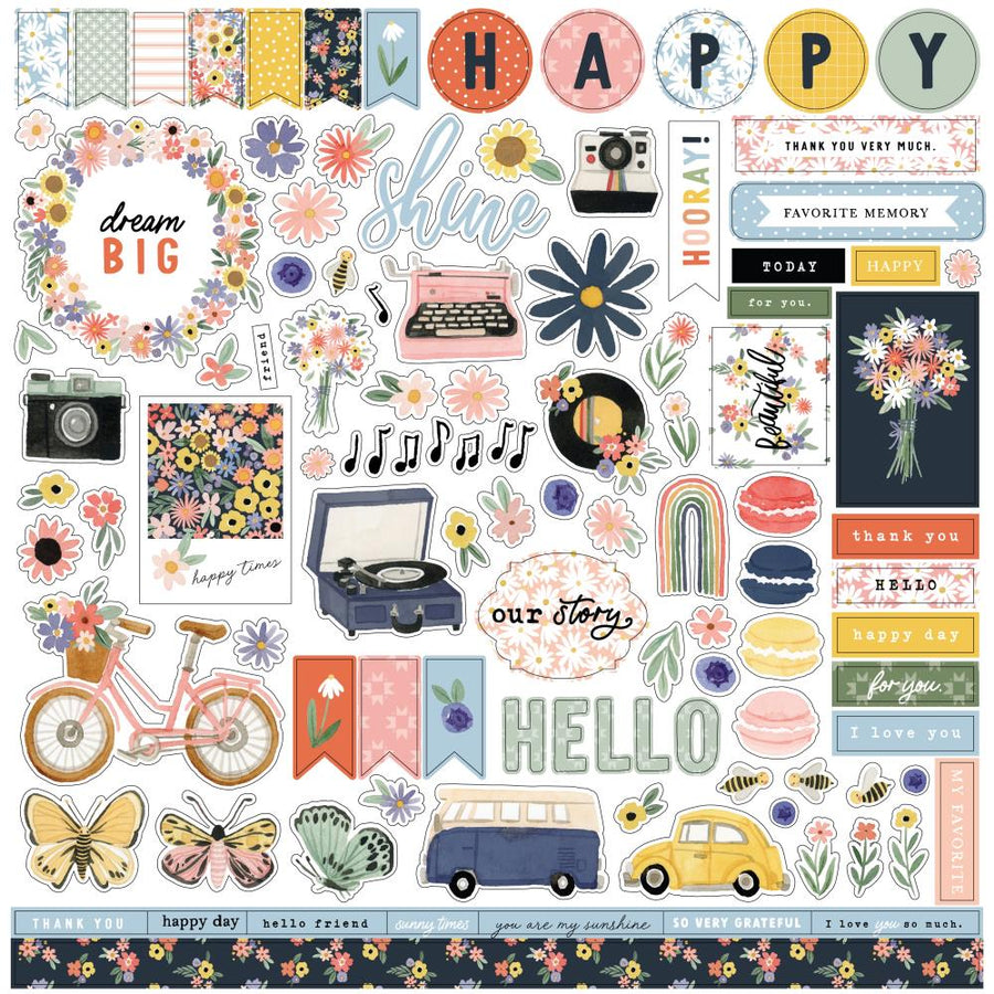 Photoplay Sweet Sunshine 12x12 Stickers: Elements (PSUN4083)