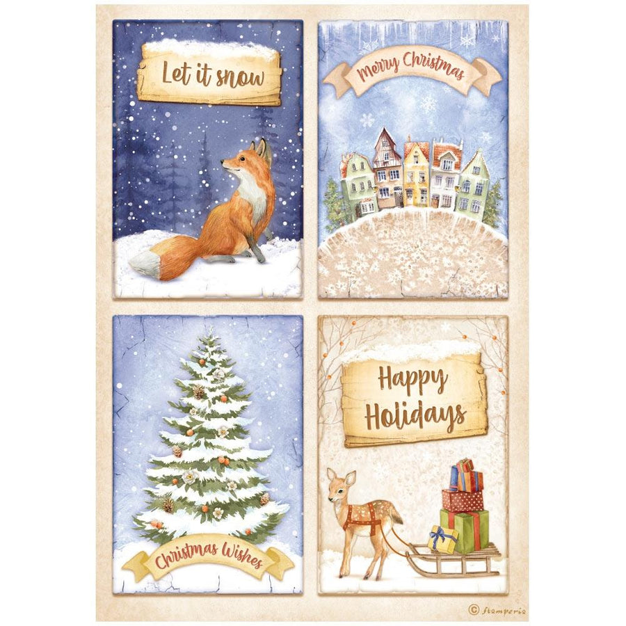 Stamperia Home for The Holidays 6x12Adhesive Chipboard (DFLCB59)