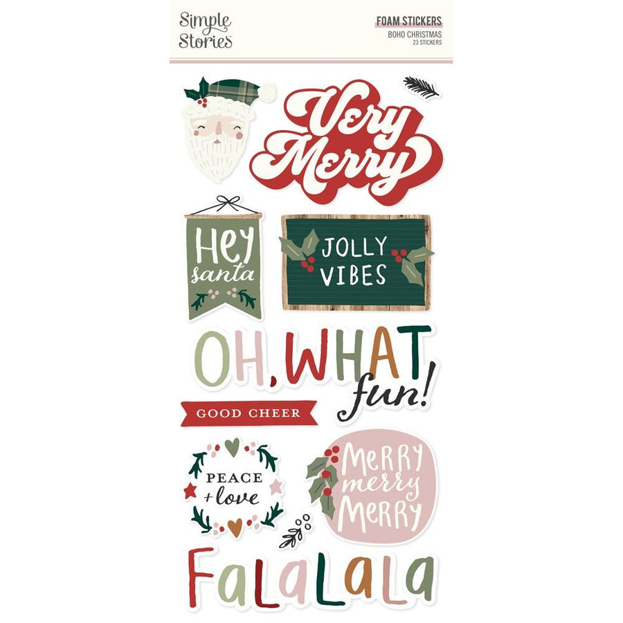 Simple Stories Boho Christmas Chipboard Stickers