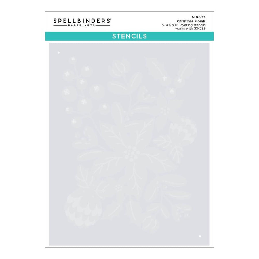 Spellbinders Stencil & Die Bundle-Christmas Florals, The Classic Christmas