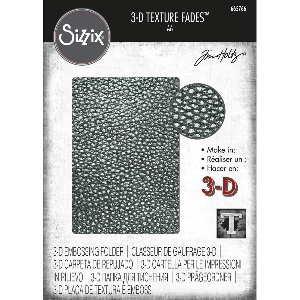 Sizzix 3D Texture Fades Embossing Folder: Cracked Leather, by Tim Holtz (665766)