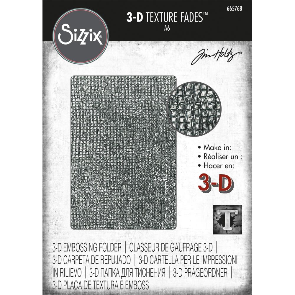 Sizzix 3D Texture Fades Embossing Folder: Woven, by Tim Holtz (665768)