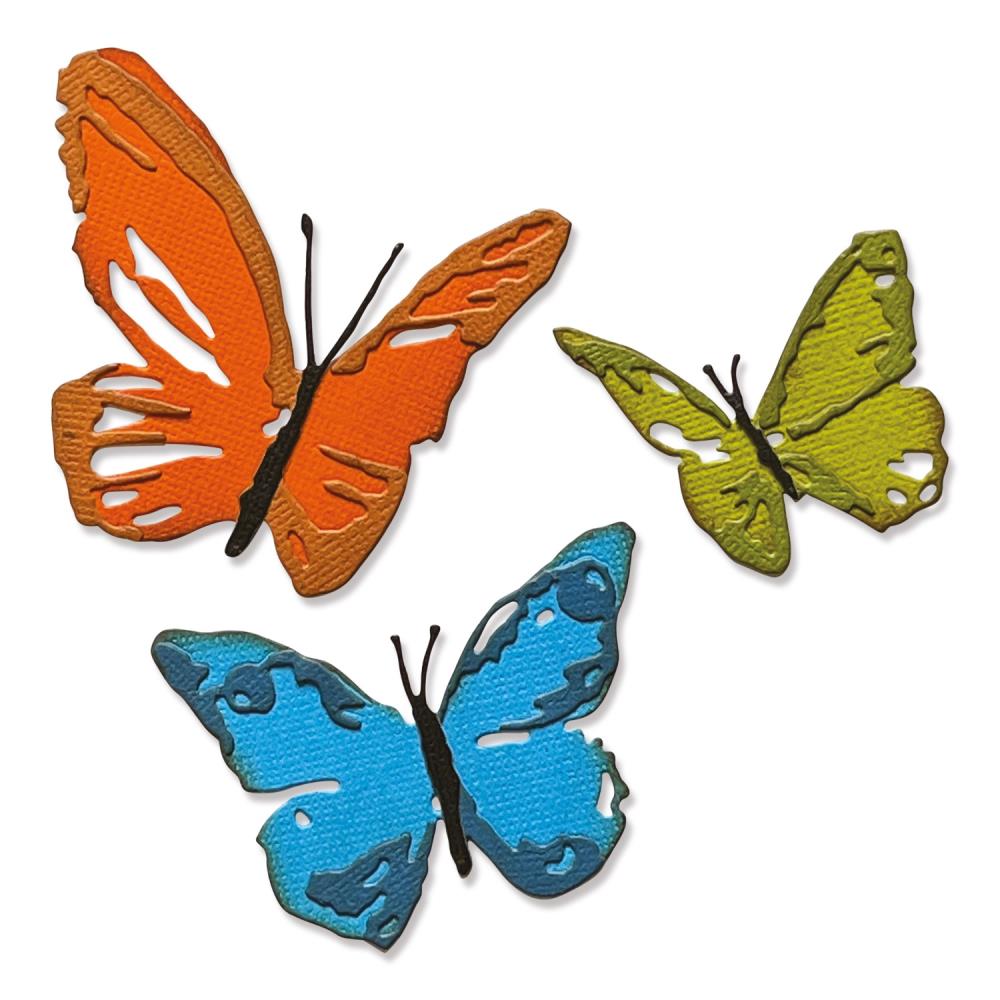 Sizzix Thinlits Dies: Brushstroke Butterflies, 3/Pkg, by Tim Holtz (665848)