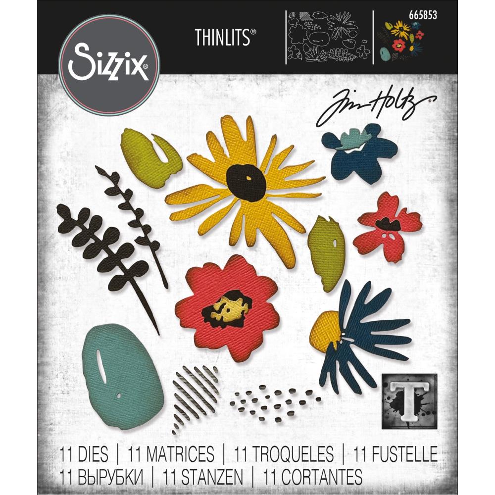 Sizzix Thinlits Dies: Modern Floristry, 11/Pkg, by Tim Holtz (665853)