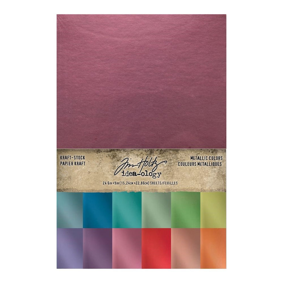 Tim Holtz Idea-ology - Metallic Kraft Cardstock Paper - 36 Sheets