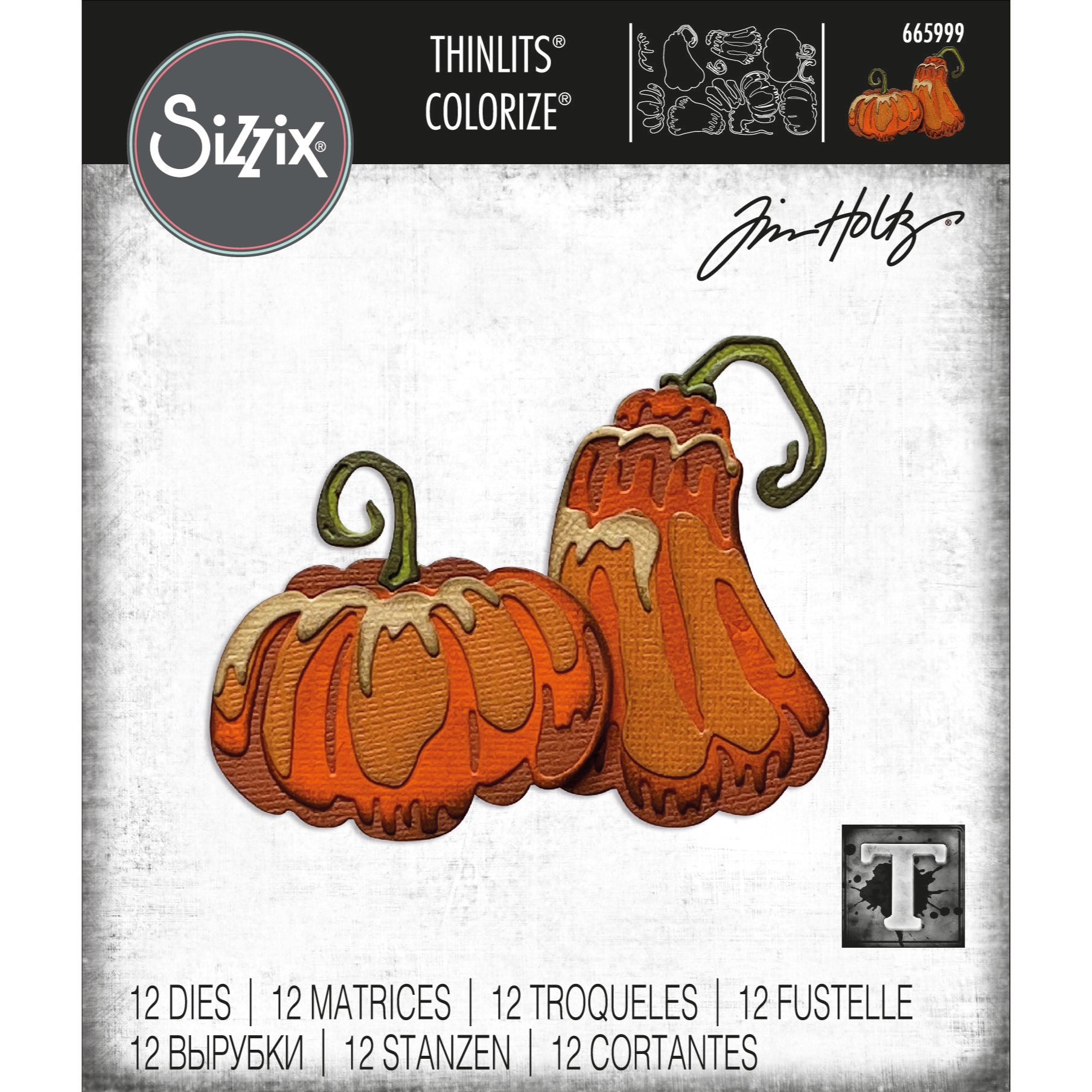 Sizzix Thinlits Die Set: Pumpkin Duo Colorize, by Tim Holtz (665999)