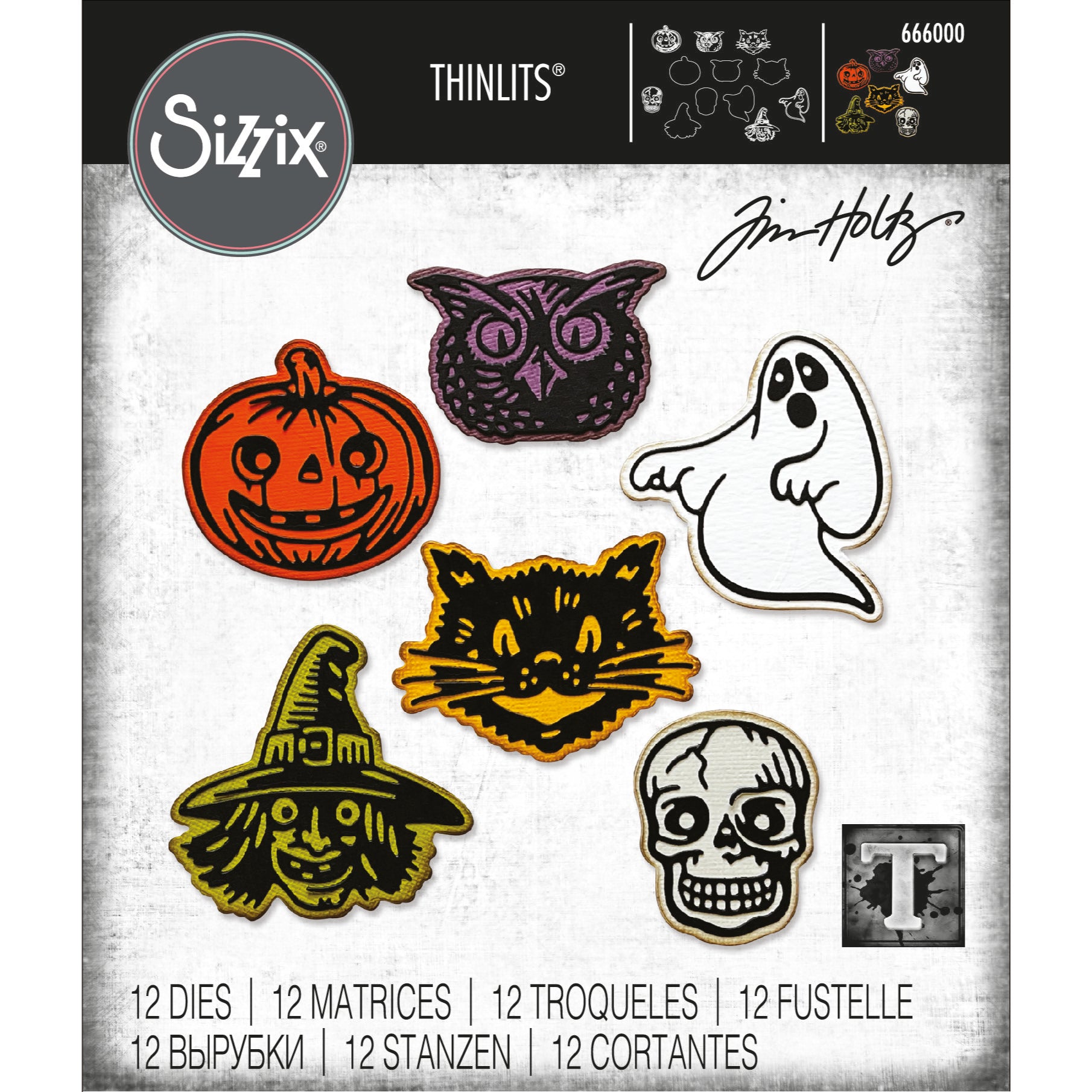 Sizzix Thinlits Die Set: Retro Halloween, by Tim Holtz (666000)