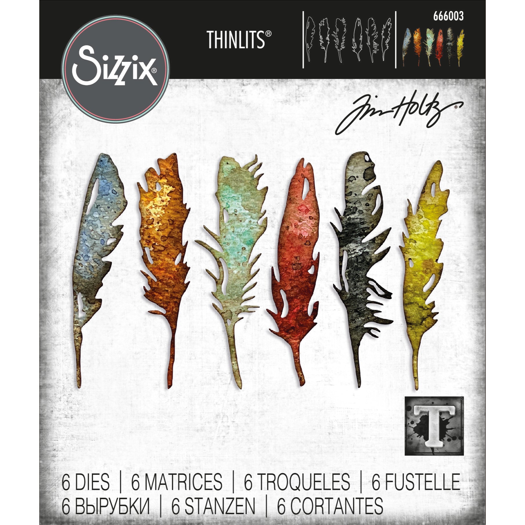 Sizzix Thinlits Die Set: Feathery, by Tim Holtz (666003)