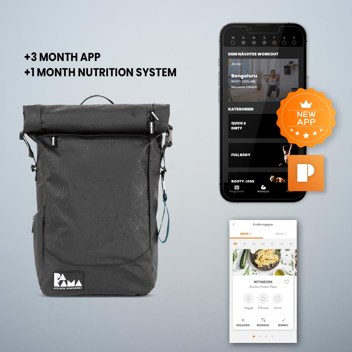Fitnessstudio to Go (+ 3 Monate App) + Nutrition System 1 Monat