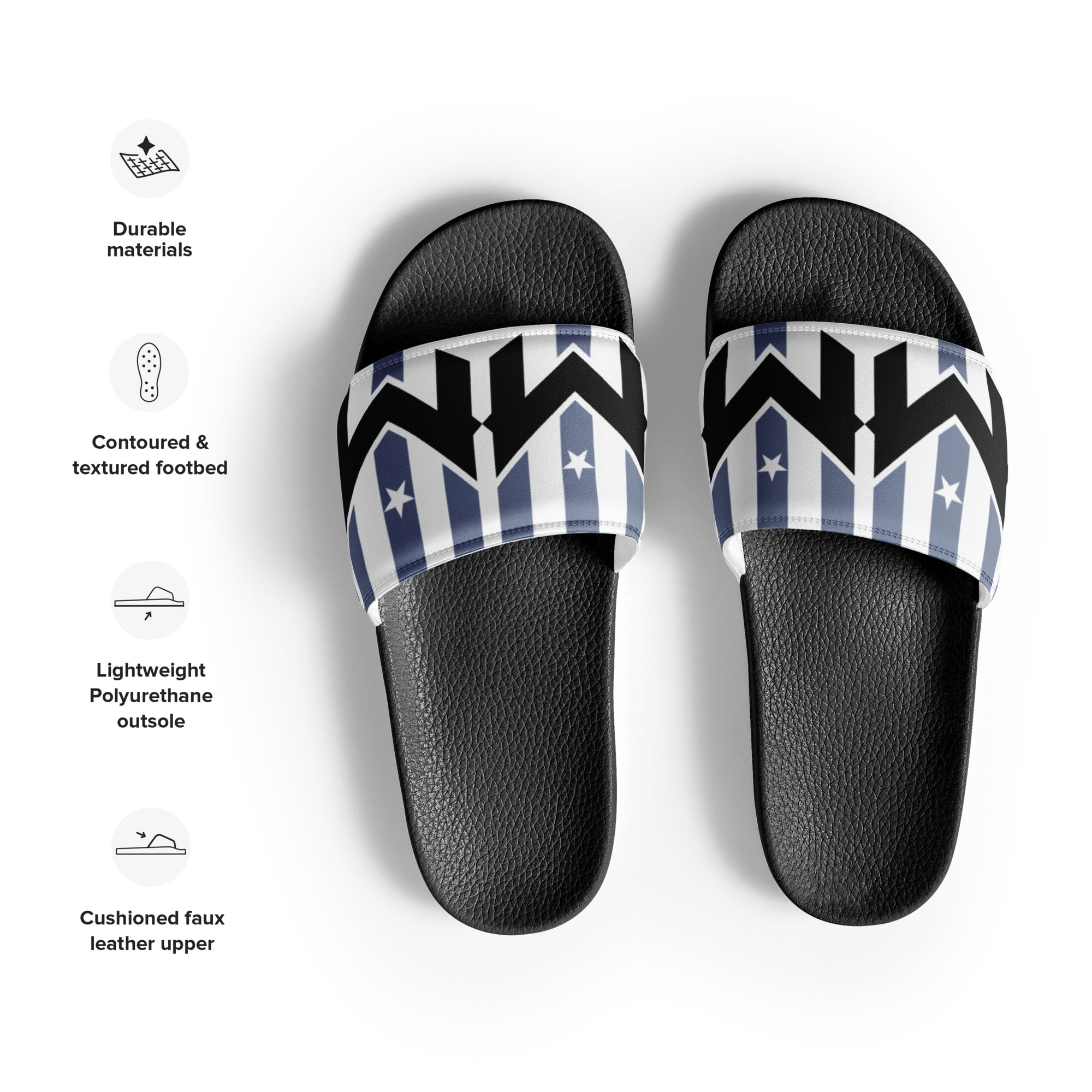 Off-White Men Diagonal Slides Black,White 42 Stripes Technical