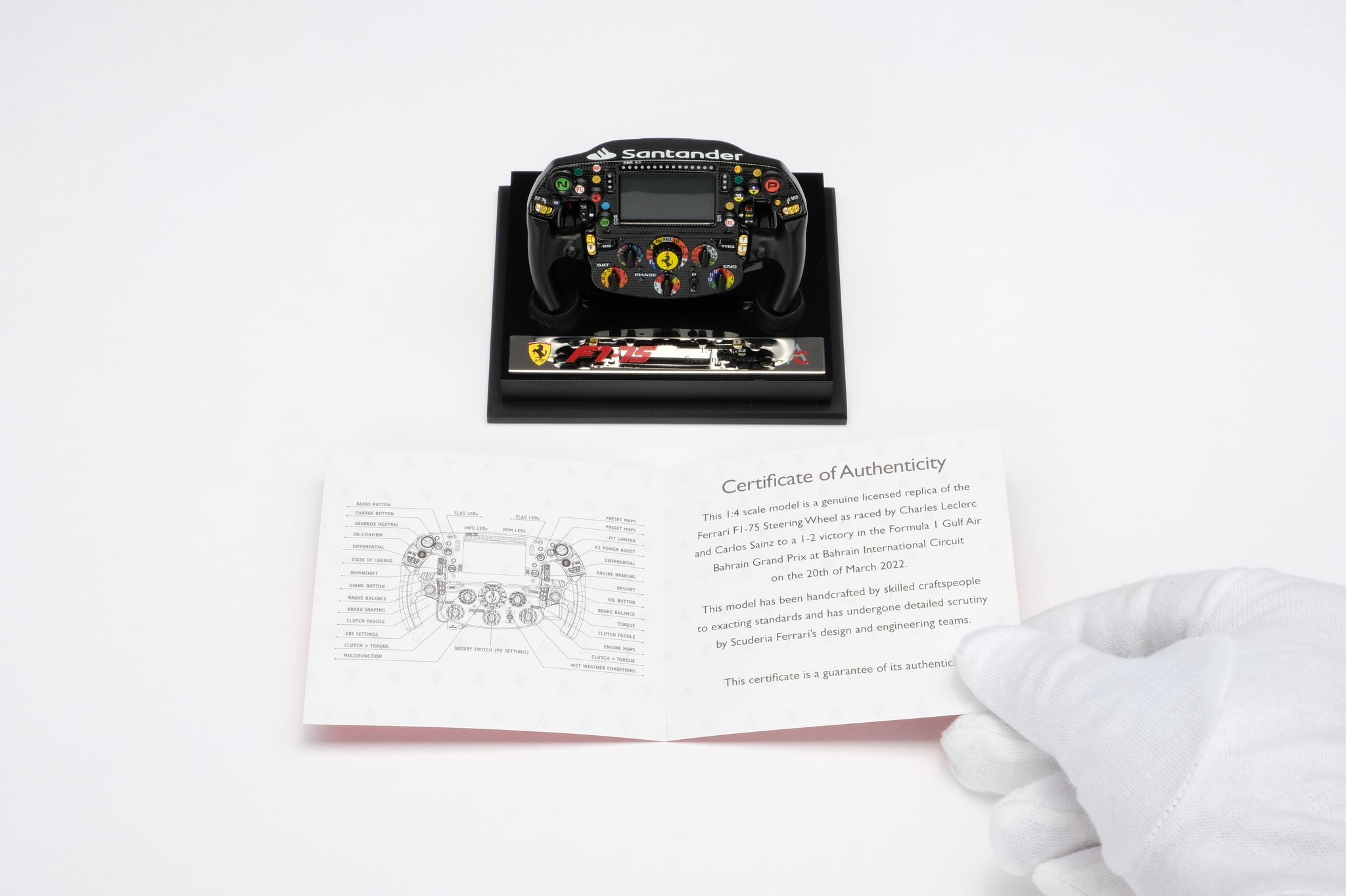 Ferrari F1-75 Steering Wheel at 1:4 scale