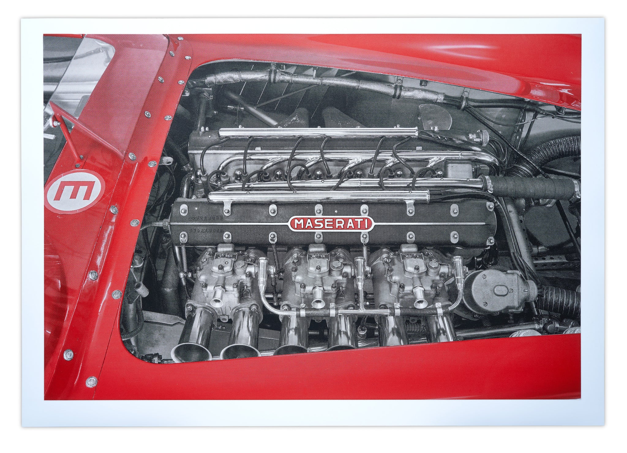 MASERATI 300S ENGINE BAY - ART SCREEN PRINT