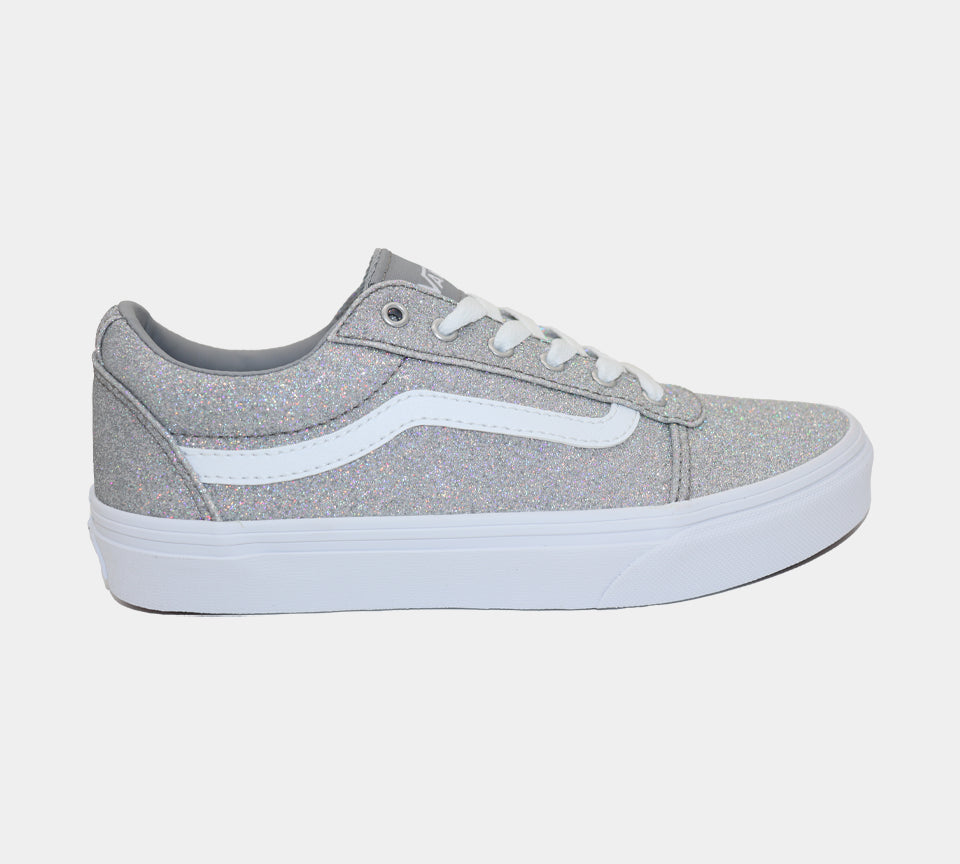 sparkly vans silver