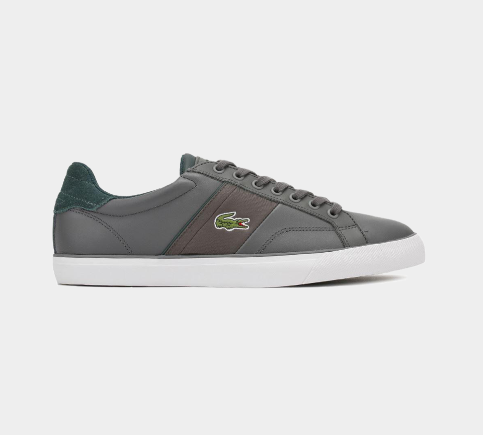 lacoste shoes grey leather