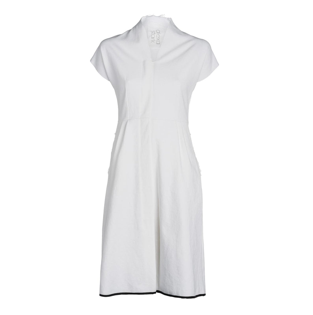 white denim shift dress