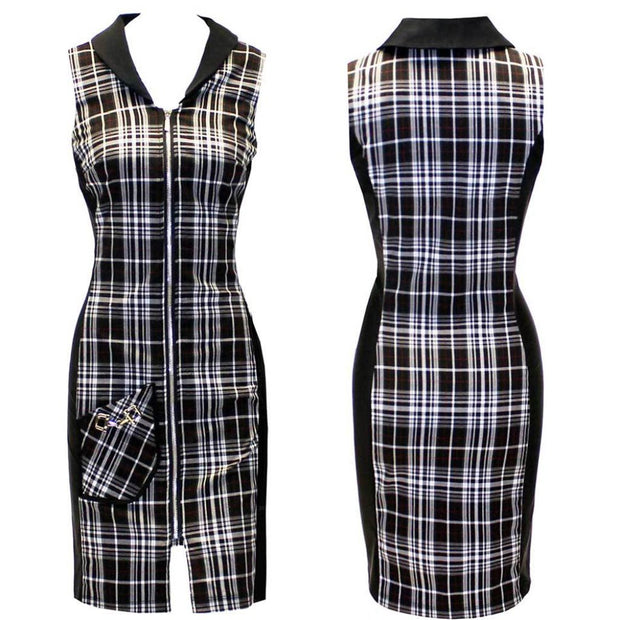 womens black and red plaid dress