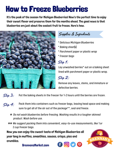 How to Freeze Michigan Blueberries