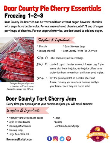 Guide to Freezing Door County Pie Cherries