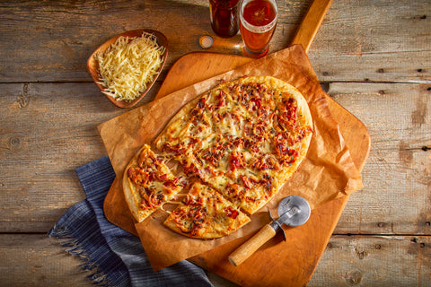 German Pizza with Bacon and Brick Cheese