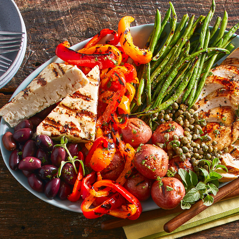 Grilled Feta Nicoise Salad