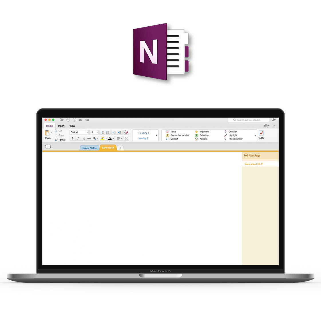 create template for onenote 2016 mac