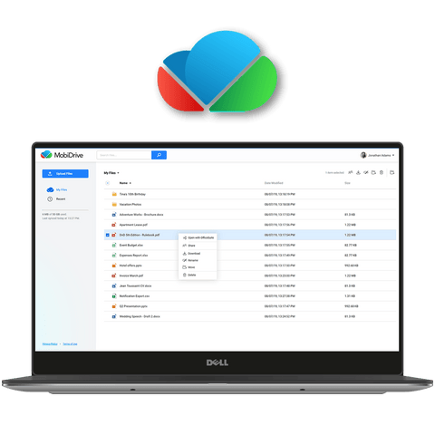 Stockage en nuage d'OfficeSuite