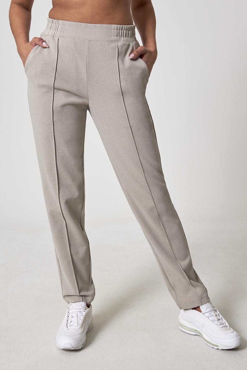 MONDETTA Ladies' Lined Tailored Travel Pants High-Rise Comfort Stretch w' Pockets