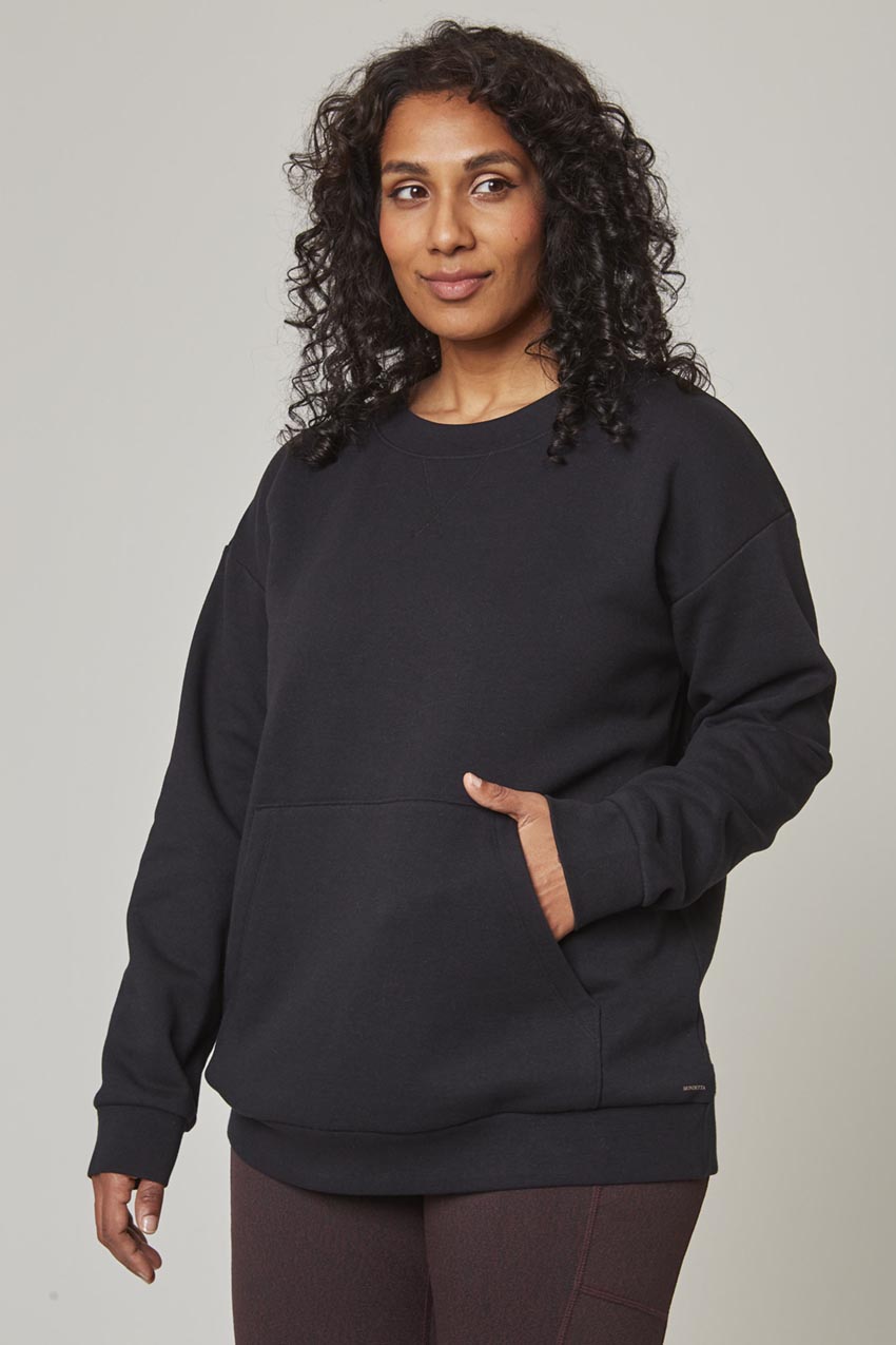 Mondetta Women's Sweater Size XL Pocketed Hoodie Gray (1553922)