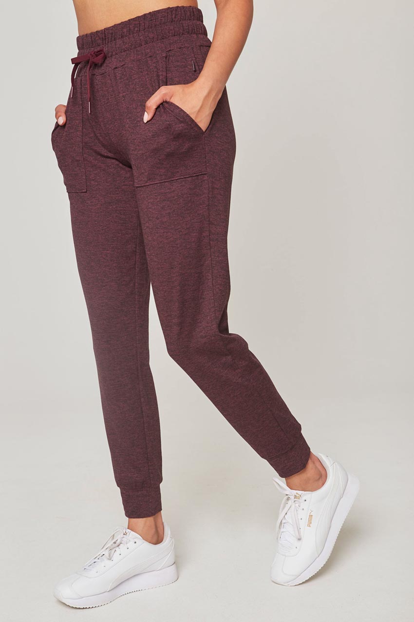 Mondetta Ladies' Ribbed Joggers Cuffed Stretch | E51