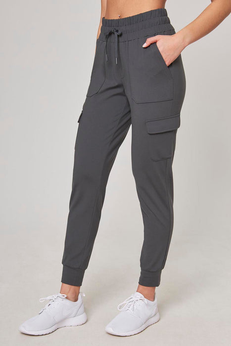 Mondetta Ladies' Cargo Pocket Jogger with Side Pockets, Gray XS 