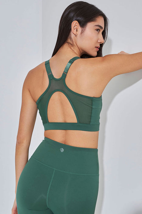 Women Sports Bras with Zipper Front Medium High Impact Support Back Yoga Bra