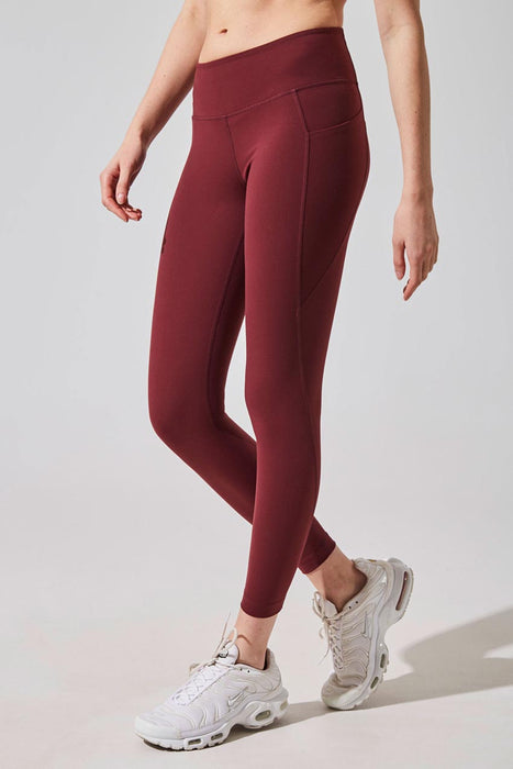 LUCID 7/8 Maroon Leggings, Stylish Gym Essential