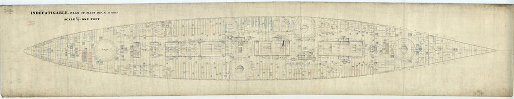 Main deck plan for HMS 'Indefatigable' (1909)