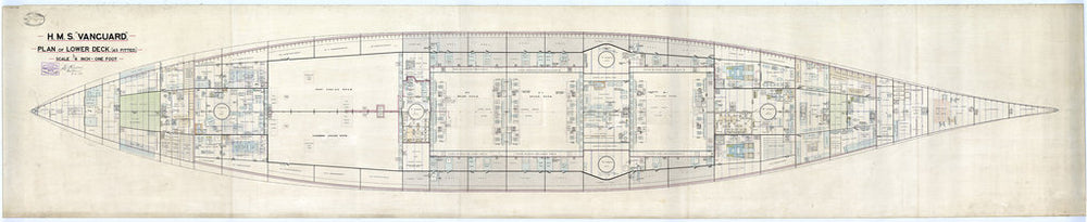 Lower deck plan for HMS 'Vanguard' (1909)
