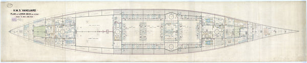 Lower deck plan for HMS 'Vanguard' (1909)