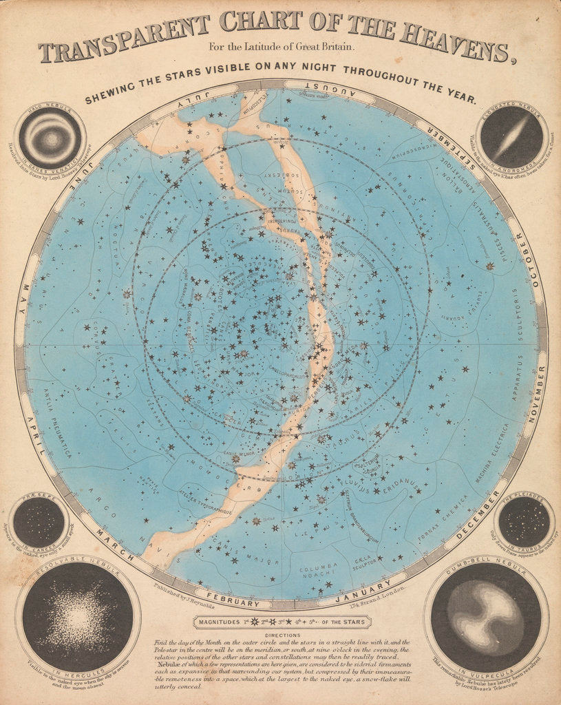 Detail of Chart of the heavens by James Reynolds