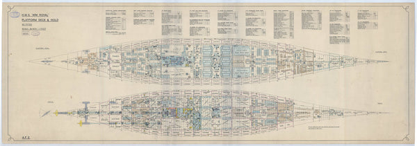 Platforms decks & hold plan for HMS Ark Royal (1937)