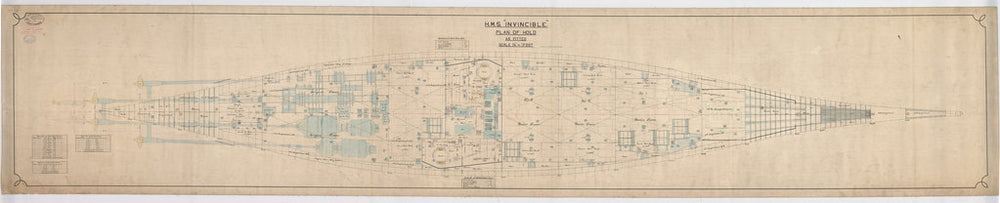 Plan of hold as fitted for HMS 'Inflexible' (1907)