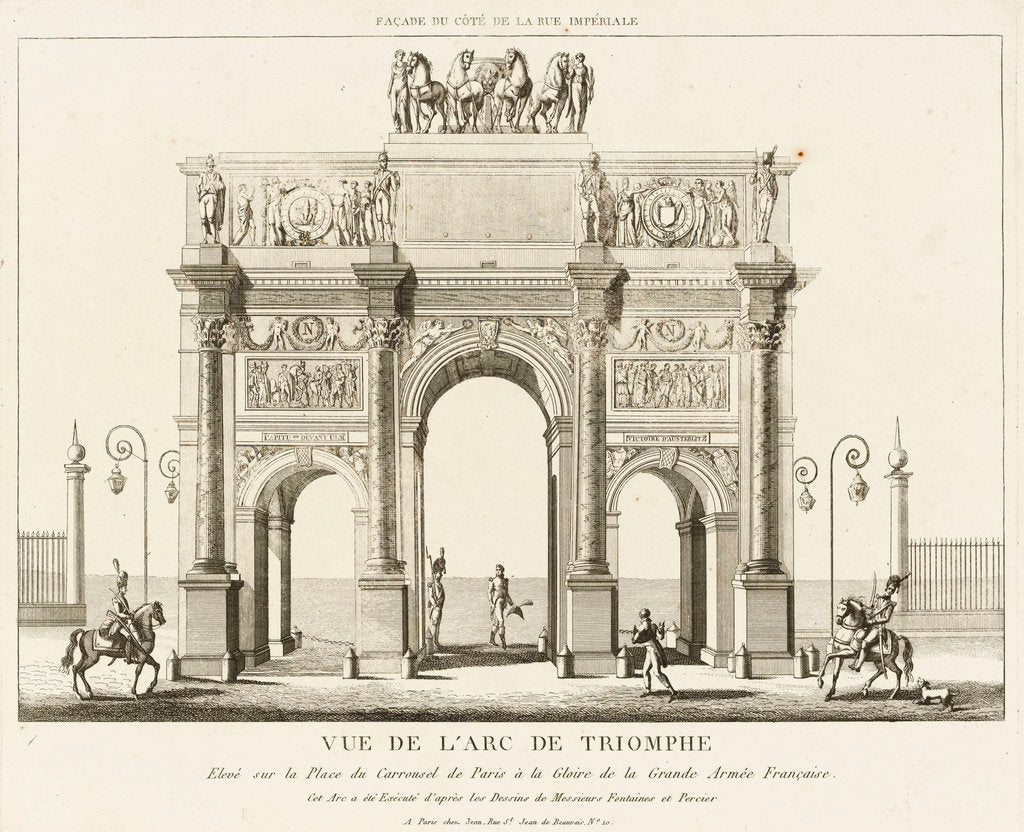 View Of The Arc De Triomphe Du Carrousel Paris Posters Prints By Charles Francois Leonard Fontaine