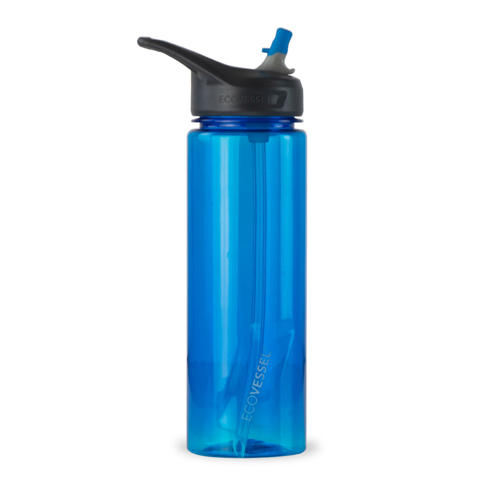 Wave BPA Free Reusable Sports Water Bottle with Straw Flip Top EcoVessel