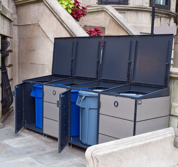 CITIBIN trash enclosure with garbage cans