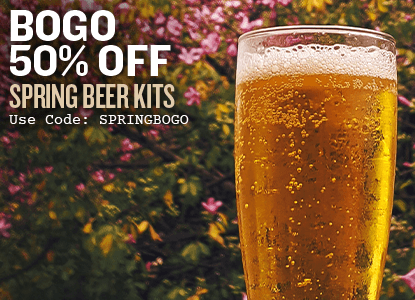 Spring into Brewing. BOGO 50% Off Spring Beers.