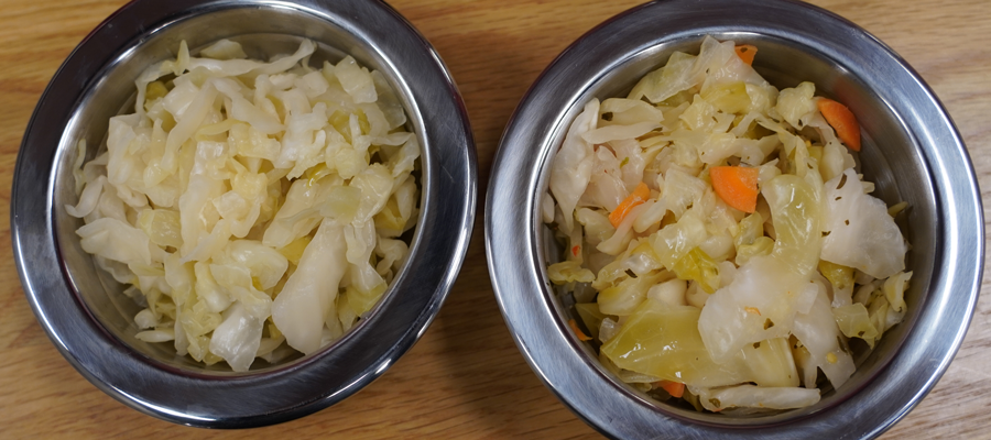 Basic Sauerkraut (left) and Curtido-style Sauerkraut