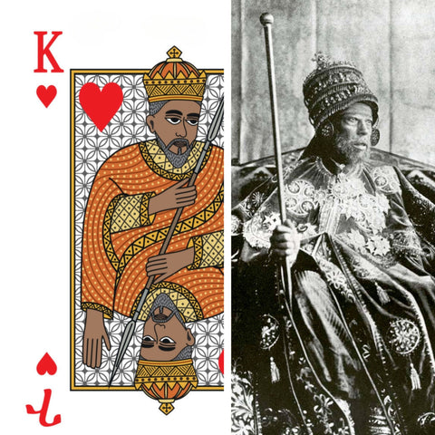 King Menelik 1 Ethiopia black royalty on throne