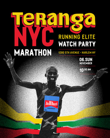 Jamhuri Wear X Teranga NYC running elite marathon watch party