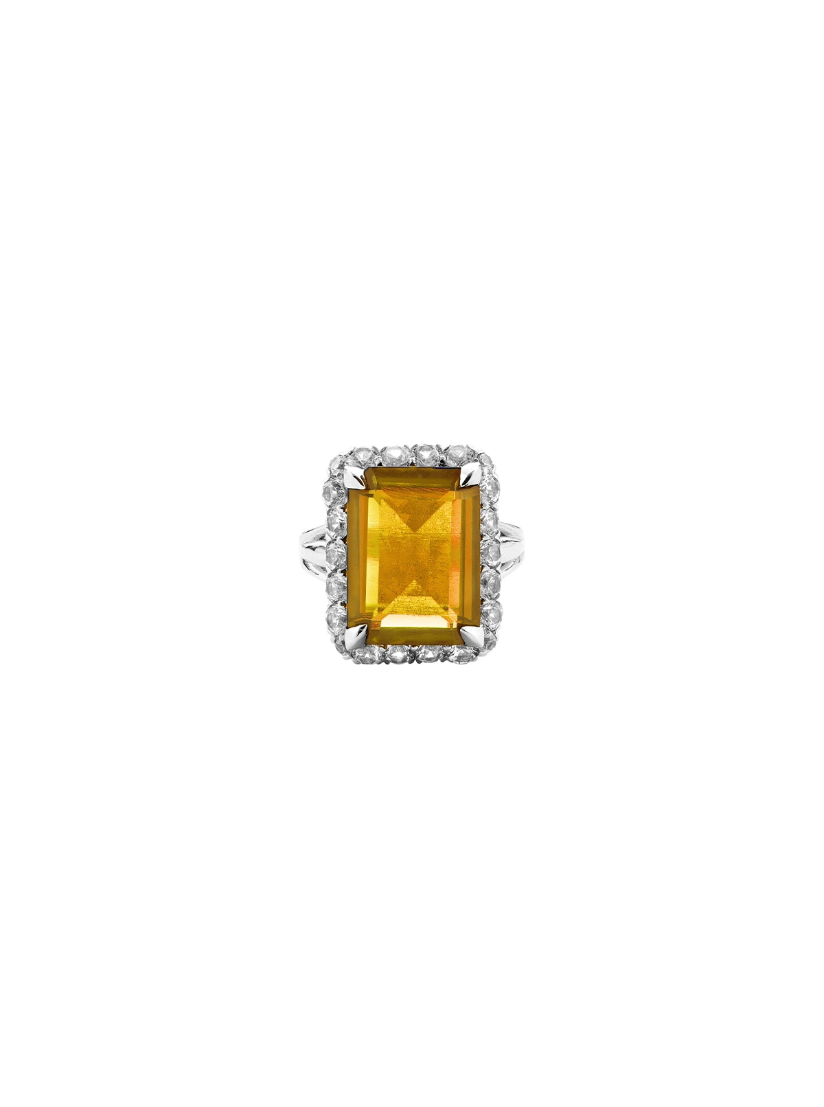 White Gold Yellow Sapphire & Diamond Ring - 18k Oval 2.71ctw - Wilson  Brothers Jewelry