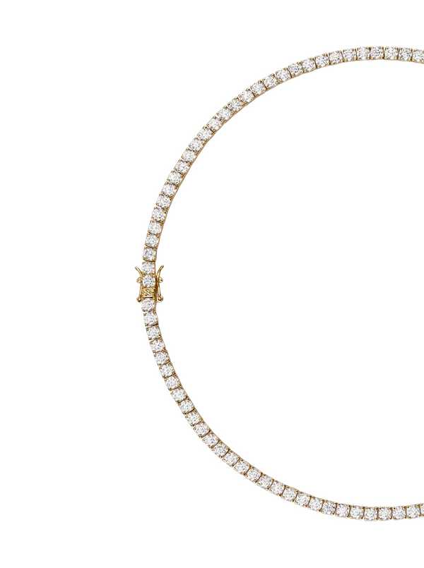 9 Tab Silver Necklace with White Sapphire - Q Evon Fine Jewelry