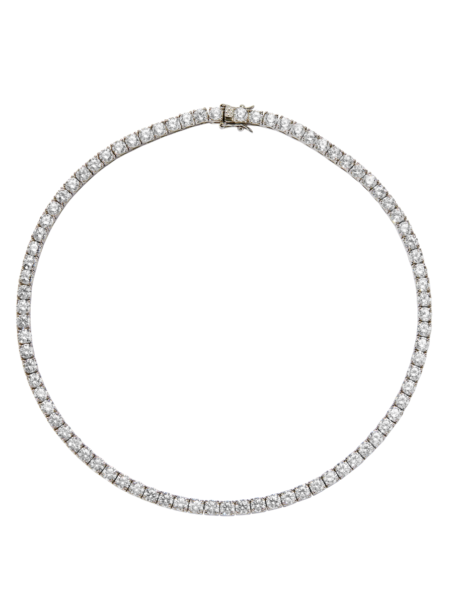 KATE 4.5MM ROUND CUT, SILVER RIVIERE NECKLACE – Dorsey