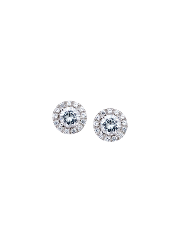 Gwen, Lab-Grown White Sapphire Silver Drop Earrings